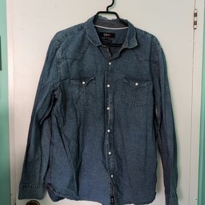 🍁DH3 Denim Button-Up Shirt